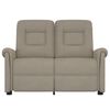 vidaXL Fauteuil inclinable &agrave; 2 places Gris clair Tissu microfibre