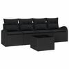 vidaXL Ensemble de canap&eacute; de jardin Noir 55 x 55 x 37 cm polyrotin