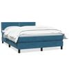 vidaXL Sommier &agrave; lattes de lit et matelas Bleu fonc&eacute; 160x220cm Velours
