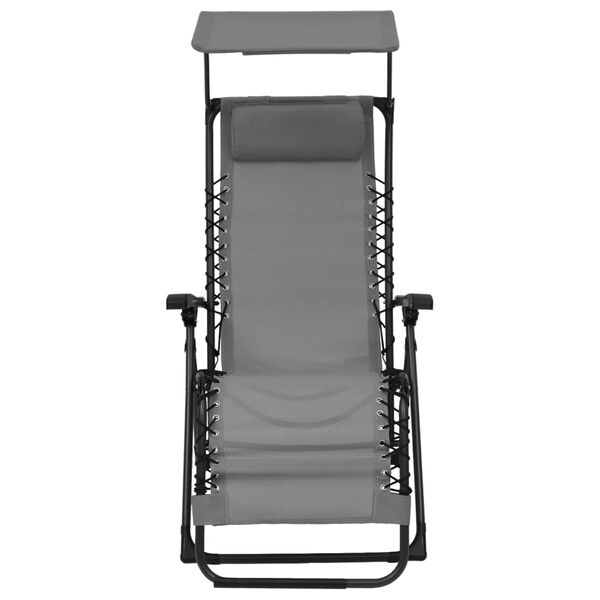vidaXL Chaise pliable de terrasse Textil&egrave;ne Gris