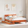 vidaXL Cadre de lit sans matelas cire marron 140x190cm bois pin massif