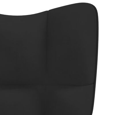 vidaXL Chaise de relaxation avec tabouret Noir Velours