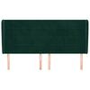 vidaXL T&ecirc;te de lit avec oreilles Vert fonc&eacute; 203x23x118/128 cm Velours