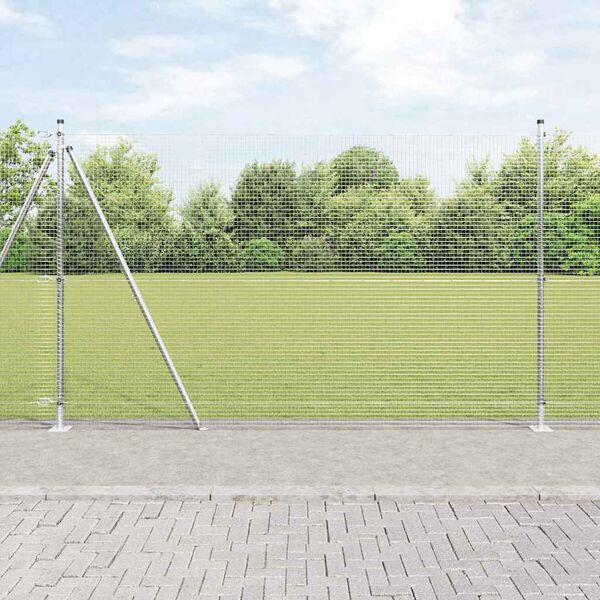 vidaXL Poteau de cl&ocirc;ture. Argent&eacute; 25 x 1,4 m (maillage 19 x 19 mm)