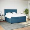 vidaXL Sommier &agrave; lattes de lit et matelas Bleu 200x200 cm velours