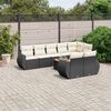vidaXL Salon de jardin 9 pcs avec coussins noir r&eacute;sine tress&eacute;e