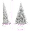 vidaXL Demi sapin de No&euml;l artificiel avec support argent&eacute; 210 cm PET