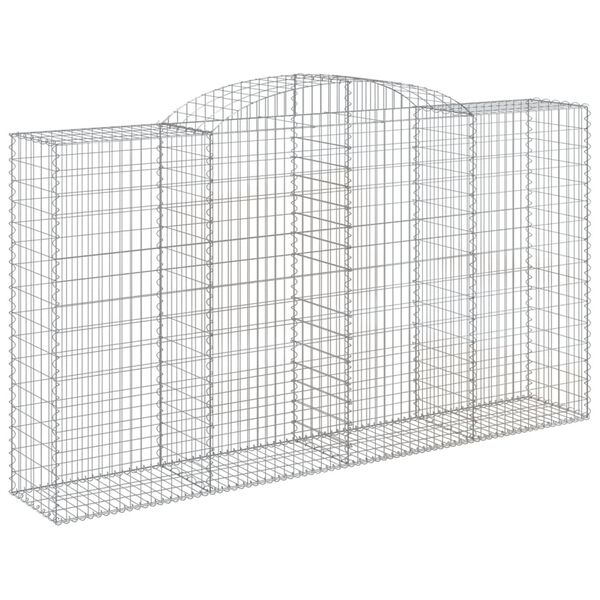 vidaXL Panier de gabions arqu&eacute; 300x50x160/180 cm Fer galvanis&eacute;