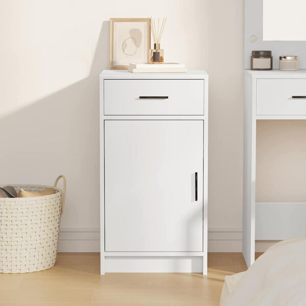 vidaXL Buffet avec tiroir Blanc 40 x 40.5 x 75 cm Bois d'ingénierie