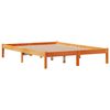 vidaXL Cadre de lit et t&ecirc;te de lit sans matelas cire marron 140x200 cm