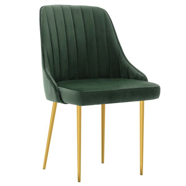vidaXL Chaises &agrave; manger lot de 4 vert fonc&eacute; velours