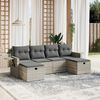 vidaXL Salon de jardin 6 pcs avec coussins gris clair r&eacute;sine tress&eacute;e