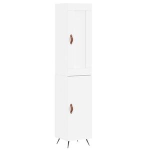 vidaXL Buffet haut Blanc 34,5x34x180 cm Bois d'ing&eacute;nierie