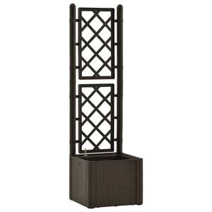 vidaXL Lit sur&eacute;lev&eacute; de jardin et treillis et syst&egrave;me d'arrosage Moka