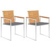 vidaXL Chaises de jardin avec coussins lot de 2 Teck solide et acier