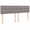 vidaXL Sommier &agrave; lattes de lit avec matelas Taupe 200x200 cm Tissu