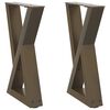 vidaXL Pieds de table basse 2 pi&egrave;ces Acier naturel 38 x (42-43,3) cm Acier