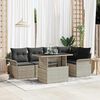 vidaXL Ensemble de canap&eacute; de jardin 6 pcs Gris clair polyrotin