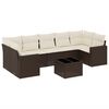 vidaXL Salon de jardin 8 pcs avec coussins marron r&eacute;sine tress&eacute;e