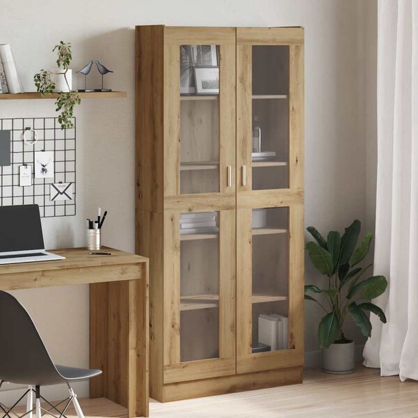 vidaXL Buffet haut ch&ecirc;ne artisanal 82,5x30,5x185 cm bois d'ing&eacute;nierie