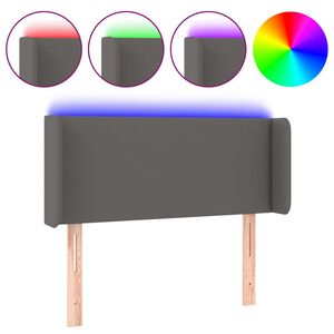 vidaXL T&ecirc;te de lit &agrave; LED Gris 83x16x78/88 cm Similicuir