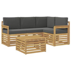vidaXL Ensemble de canap&eacute;s d'ext&eacute;rieur 5 pc Blanc et anthracite