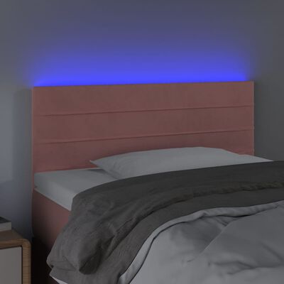 vidaXL Tête de lit à LED Rose 90x5x78/88 cm Velours