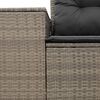 vidaXL Canap&eacute; de jardin 2 places avec coussins gris r&eacute;sine tress&eacute;e