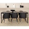 Venture Home Chaises &agrave; manger lot de 2 Velvet aspect cuir noir/laiton