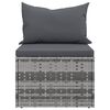 vidaXL Salon de jardin 4 pcs avec coussins gris r&eacute;sine tress&eacute;e
