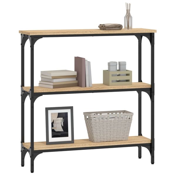 vidaXL Table console Ch&ecirc;ne Sonoma 75x22,5x75 cm Bois d'ing&eacute;nierie