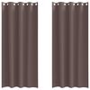 vidaXL Rideaux occultants avec anneaux 2 pc Marron fonc&eacute; 260 x 140 cm