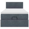 vidaXL Cadre de lit ottoman avec matelas gris foncé 100x200 cm velours