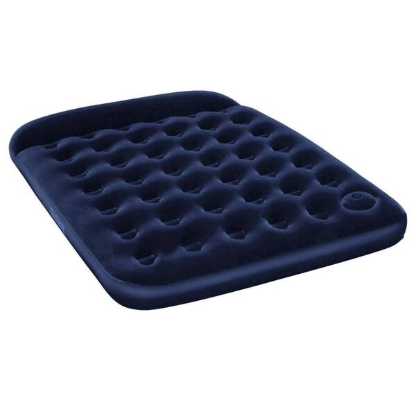 Bestway Lit gonflable floqu&eacute; avec pompe &agrave; pied int&eacute;gr&eacute;e 203x152x28 cm