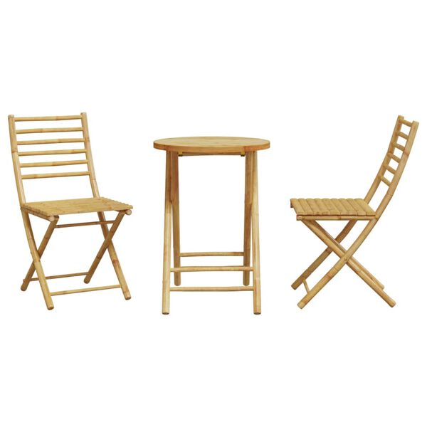 vidaXL Ensemble de bistro 3 pcs bambou