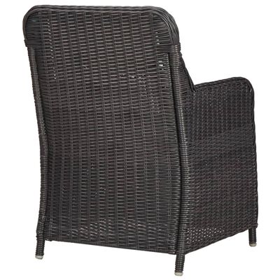 vidaXL Mobilier de bistro 3 pcs avec coussins Résine tressée Noir