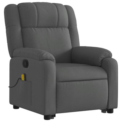 vidaXL Fauteuil de massage inclinable Gris foncé Tissu