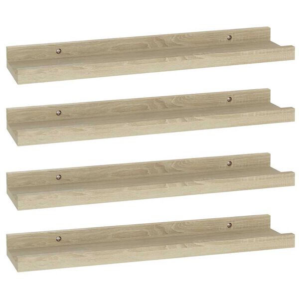 vidaXL &Eacute;tag&egrave;res murales 4 pcs ch&ecirc;ne sonoma 40x9x3 cm