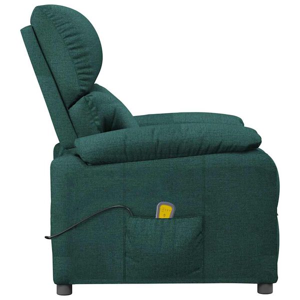 vidaXL Fauteuil de massage Vert foncé Tissu
