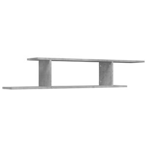vidaXL &Eacute;tag&egrave;re TV murale Gris b&eacute;ton 125x18x23 cm Bois d&rsquo;ing&eacute;nierie