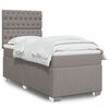 vidaXL Sommier &agrave; lattes de lit avec matelas Taupe 100x200 cm Tissu
