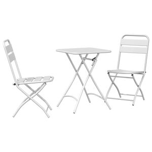 vidaXL Ensemble bistrot 3 pcs Blanc Acier