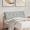vidaXL Coussin de Dos Gris clair 140 x 50 cm Tissu en velours c&ocirc;tel&eacute;
