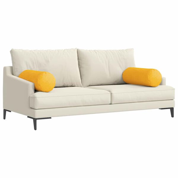 vidaXL Coussins d'accent 2 pcs Jaune clair &Oslash; 25 x 70 cm