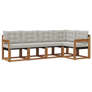 vidaXL Ensemble de canap&eacute;s d'ext&eacute;rieur 5 pc Gris Naturel et Clair