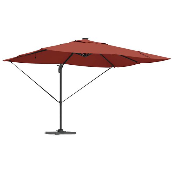 vidaXL Parasol Roma à Bras Déporté Rouge et Noir 352 x 251 x 265 cm