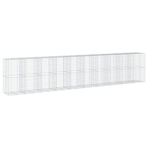 vidaXL Panier gabion avec couvercle 1000x100x200 cm fer galvanis&eacute;