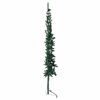vidaXL Demi sapin de Noël artificiel mince avec support Vert 150 cm