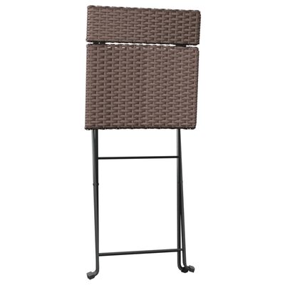 vidaXL Ensemble de bistro pliable 3 pcs Marron Résine tressée