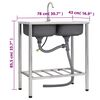 vidaXL Évier de camping Double lavabo avec robinet Acier inoxydable